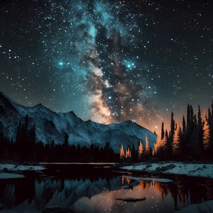 Galaxy Desktop Wallpaper | Set of 10 | Wallpaper Bundle | High Quality PDFs and JPGs | Digital Download | 6656 x 3840 Pixels | Night Stars image 2