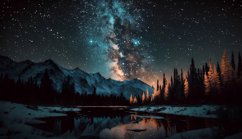 Galaxy Desktop Wallpaper | Set of 10 | Wallpaper Bundle | High Quality PDFs and JPGs | Digital Download | 6656 x 3840 Pixels | Night Stars image 2