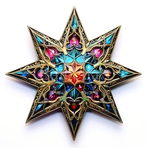 Ornate Star (2/2) | Set of 10 | Clipart Bundle | 300 DPI JPEGs and Transparent PNGs | Digital Download | Free Commercial Use | Digital Art
