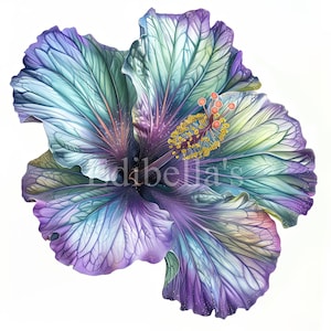 Clipart sublimation pastel Hibiscus 14 | 300 ppp JPEG et PNG transparents | 4096 x 4096 pixels | 13,65 x 13,65 pouces | Téléchargement numérique