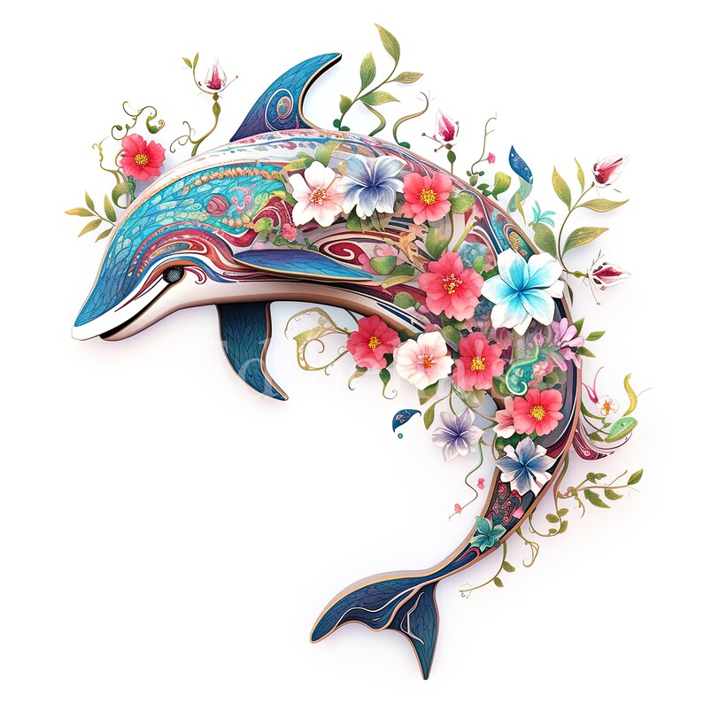 Dolphin | Set of 10 | Clipart Bundle | High Quality 300 dpi JPEGs and 300 dpi Transparent PNGs | Digital Download | FREE COMMERCIAL USE image 8