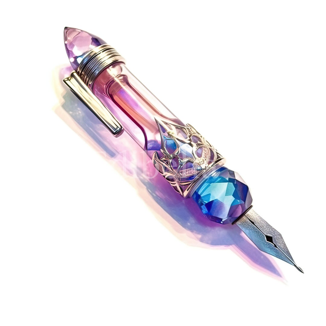 Rainbow Crystal Pen Set of 10 Clipart Bundle High Quality Jpegs