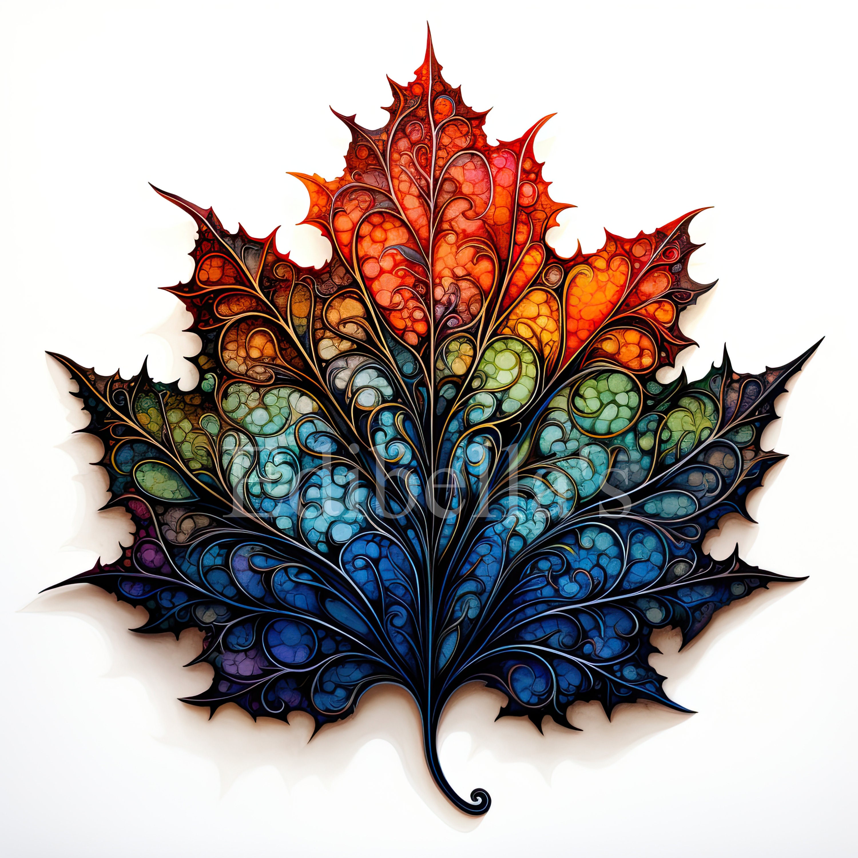 Ornate Leaf | Set of 10 | Clipart Bundle | 300 Dpi High Quality Jpegs ...