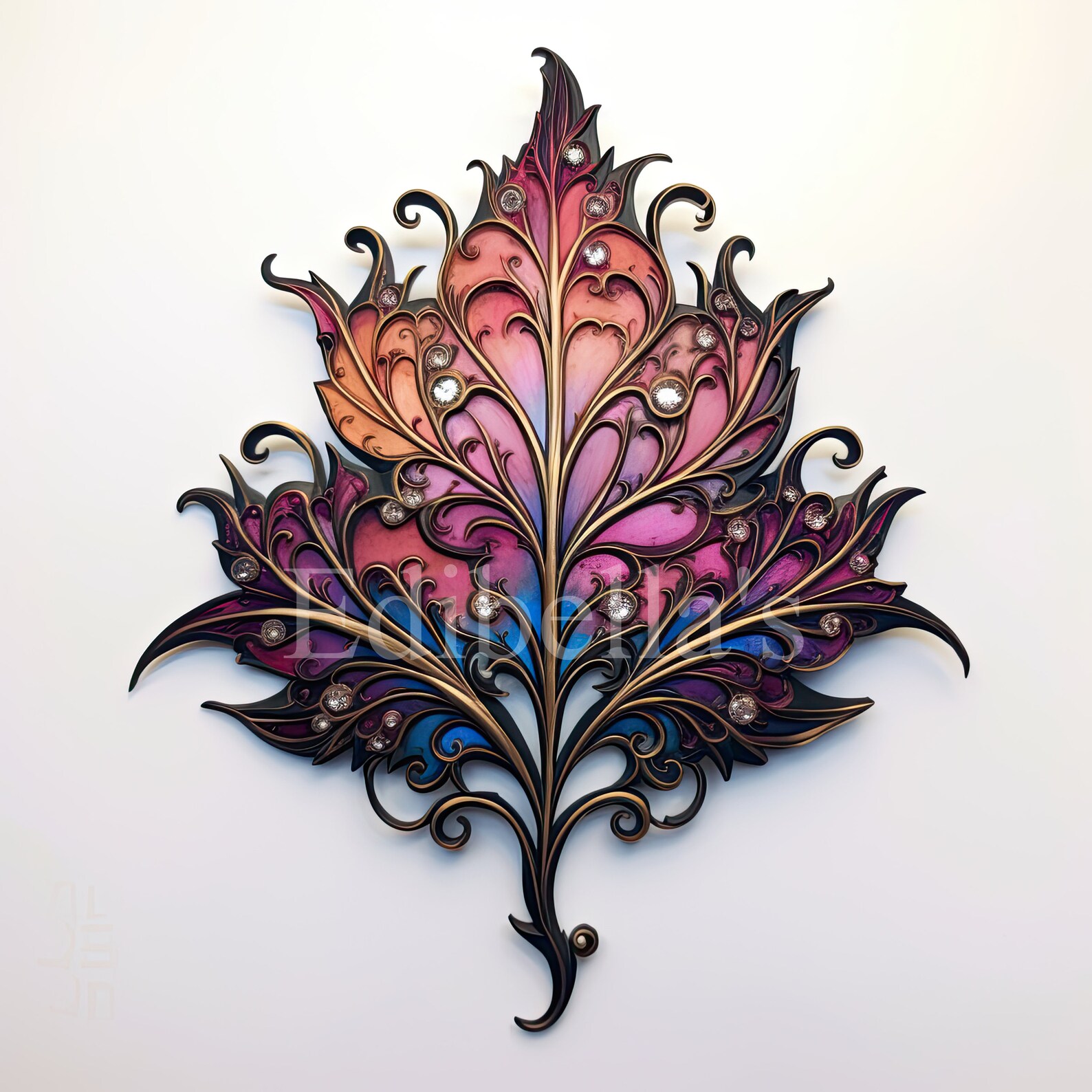 Ornate Leaf | Set of 10 | Clipart Bundle | 300 Dpi High Quality Jpegs ...