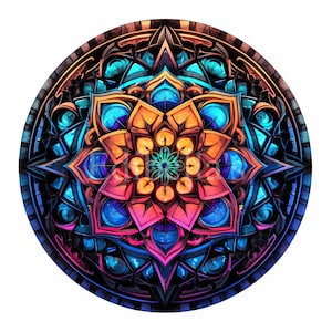 Rainbow Mandala / Set di 10 / Pacchetto Clipart / JPEG di alta qualità / PNG trasparenti / Download digitale / USO COMMERCIALE GRATUITO / Meditazione