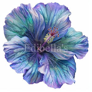 Pastell Hibiskus Sublimation Clipart 15 | 300 DPI JPEG und Transparent PNG | 4096 x 4096 Pixel | 34 x 33 cm | Digitaler Download