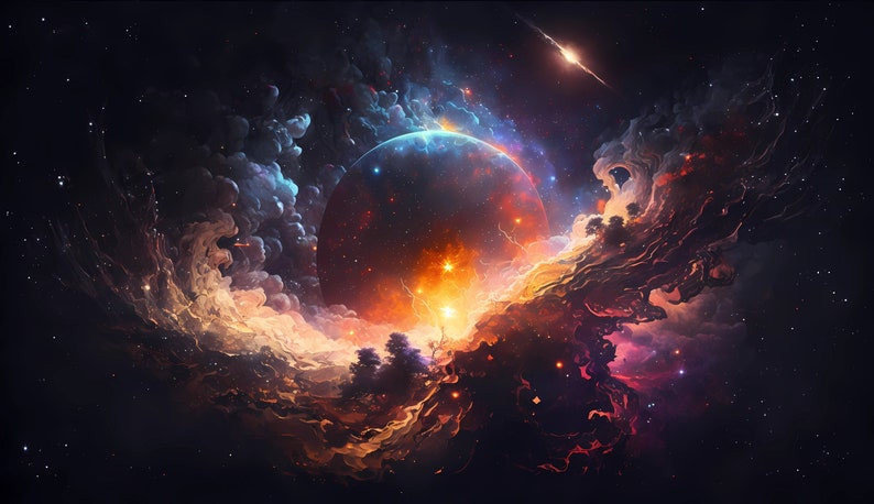 Galaxy Desktop Wallpaper | Set of 10 | Wallpaper Bundle | High Quality PDFs and JPGs | Digital Download | 6656 x 3840 Pixels | Night Stars image 9