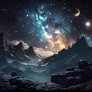 Galaxy Desktop Wallpaper | Set of 10 | Wallpaper Bundle | High Quality PDFs and JPGs | Digital Download | 6656 x 3840 Pixels | Night Stars image 5