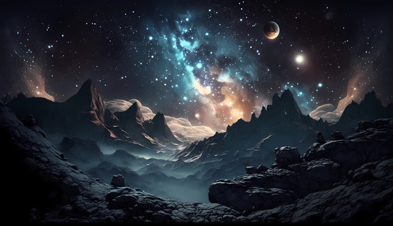 Galaxy Desktop Wallpaper | Set of 10 | Wallpaper Bundle | High Quality PDFs and JPGs | Digital Download | 6656 x 3840 Pixels | Night Stars image 5