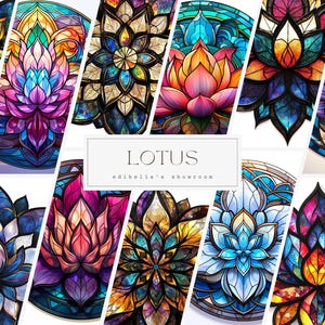 Mandala di loto / Set di 20 / Pacchetto clipart / JPEG 300 DPI / PNG trasparenti 300 DPI / Download digitale / Uso commerciale gratuito / Arte floreale