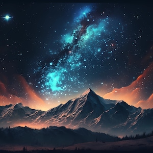Galaxy Desktop Wallpaper | 10er Set | Tapetenbündel | Hochwertige PDFs und JPGs | Digitaler Download | 6656 x 3840 Pixel | Nachtsterne