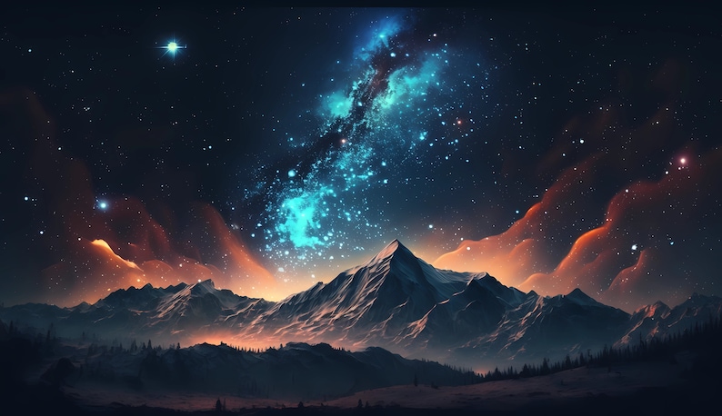 Galaxy Desktop Wallpaper | Set of 10 | Wallpaper Bundle | High Quality PDFs and JPGs | Digital Download | 6656 x 3840 Pixels | Night Stars image 1