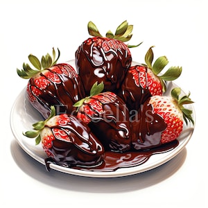 Aardbei | Set van 10 | Clipartbundel | 300 DPI JPEG's en transparante PNG's | Digitale download | Gratis commercieel gebruik | Fruitvoedsel Kunst