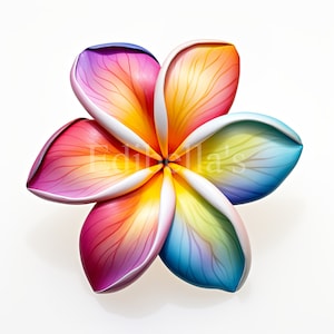 Flor de Plumeria / Conjunto de 10 / Paquete de imágenes prediseñadas / JPEG de 300 DPI / PNG transparentes de 300 DPI / Descarga digital / Uso comercial gratuito