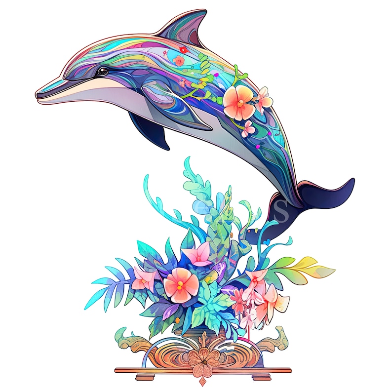 Dolphin | Set of 10 | Clipart Bundle | High Quality 300 dpi JPEGs and 300 dpi Transparent PNGs | Digital Download | FREE COMMERCIAL USE image 3