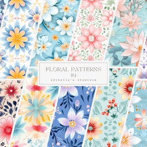 Floral Patterns 14 | Set of 12 | Seamless Digital Paper Bundle | 300 ...