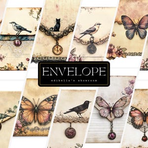 Envelope | Set of 12 | Clipart Bundle | 300 DPI JPGs | 300 DPI Transparent PNGs | Digital Download | Free Commercial Use | Vintage Letter
