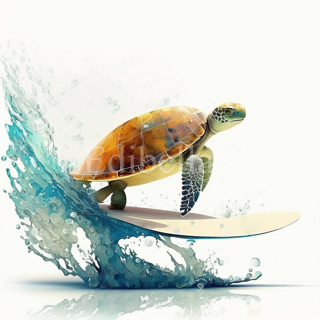 Surfboard Turtle Set of 10 Clipart Bundle High Quality Jpegs Digital