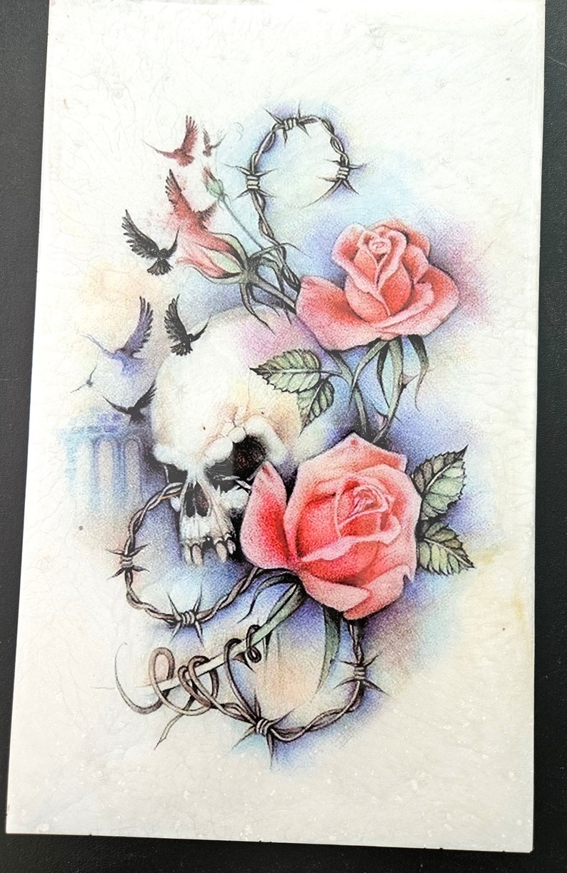 Skull and Roses Picture - Etsy