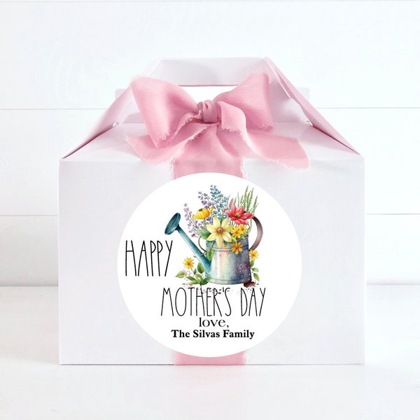 Printed Happy Mother's Day Stickers,Mothers Day Labels,Gift Labels,Custom Stickers,Custom Labels,Mother's Day Stickers w/Flowers