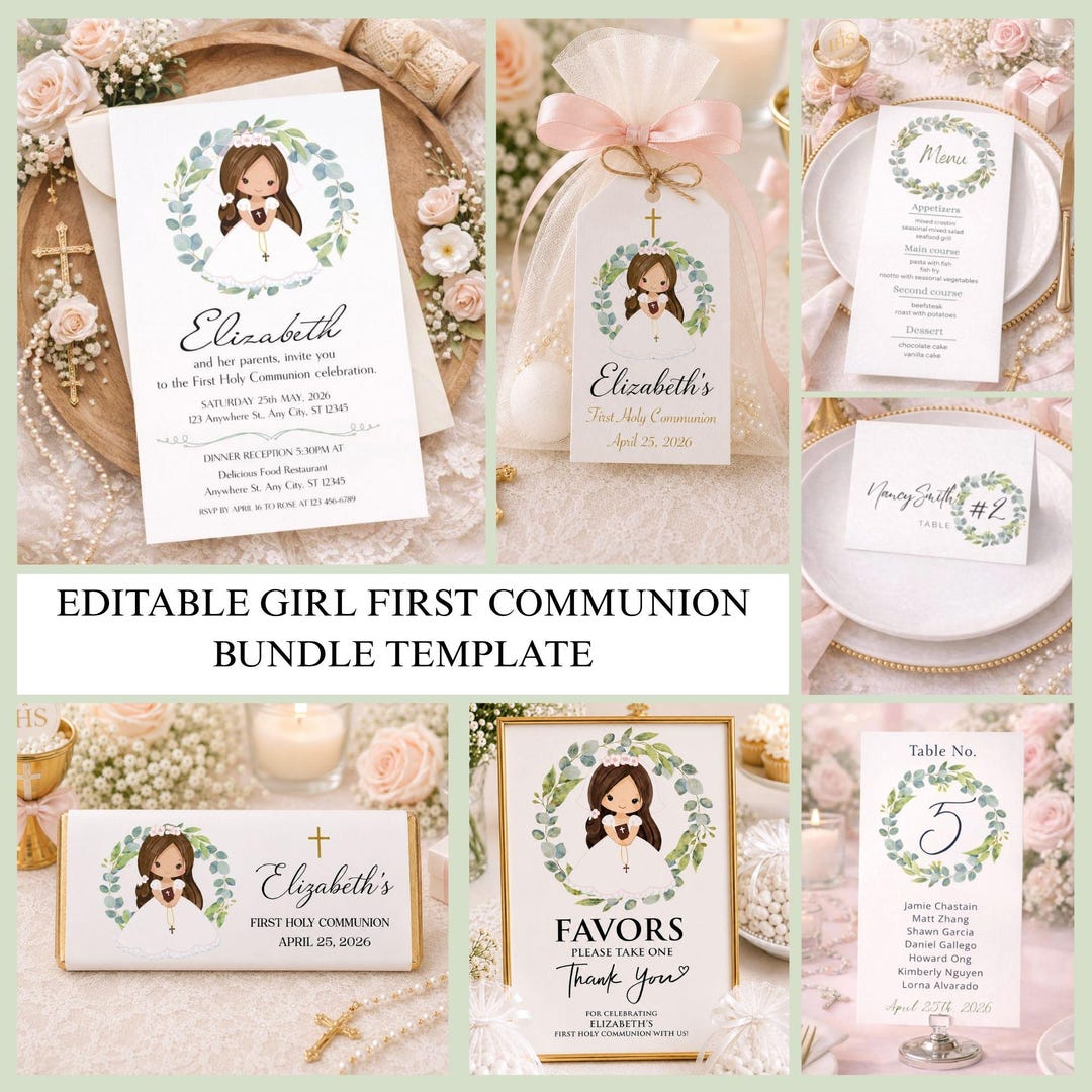 Editable First Holy Communion Essentials Bundle, Instant Download ...
