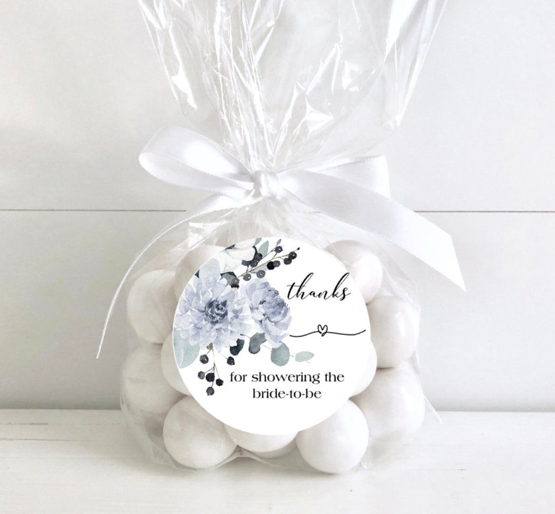 Thanks for Showering the Bride to Be Stickers /blue Floral Bridal