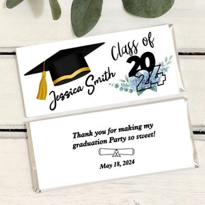 Set of 12 Hershey&#39;s Chocolate Bars,Graduation Favor,Chocolate Bar Graduation,Chocolate Bar Wrapped , Personalized Candy Bar