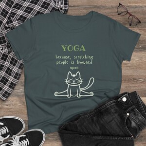 Yoga Cat Women&#39;s Tee: Funny Gift for Cat Lovers