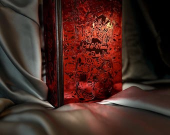 Haunting And Hunting Adeline Duet Book by H. D. Carlton -  Custom Book Bind With Red Foil - Special Edition Black Faux Leather Fabric