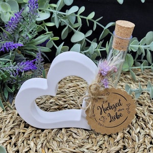 Geldgeschenk Hochzeit Herz / Geschenk-Set mit Wunscherfüller / Geldgeschenk Keramikherz / Hochzeitsgeschenk / Höhe Herz 8cm