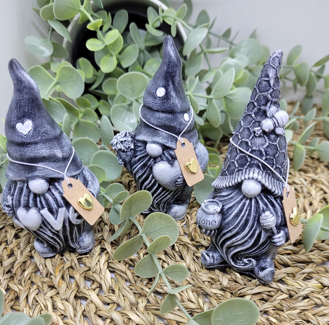 Set of 3 Gnomes / Gnome Set / Handcast Ceramic Casting Etsy