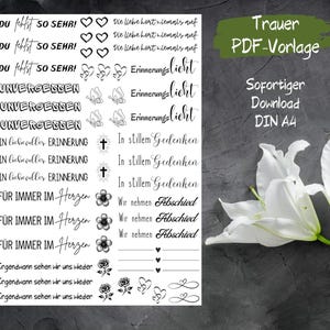 Candle tattoo MOURNING, PDF template for candle foil, DIN A4, condolence, funeral, sympathy, consolation