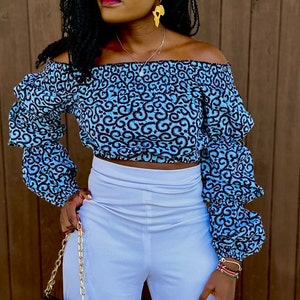 Trendy Crop Top / Summer Fashion / Women&#39;s Clothing / Off Shoulder Ankara Top / African Top / Ankara Crop Top /  African Print Top