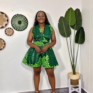 African Print Infinity Romper, Ankara Infinity Romper, African Short Infinity Romper, Ankara Romper, African Print Rompers, Infinity Shorts.