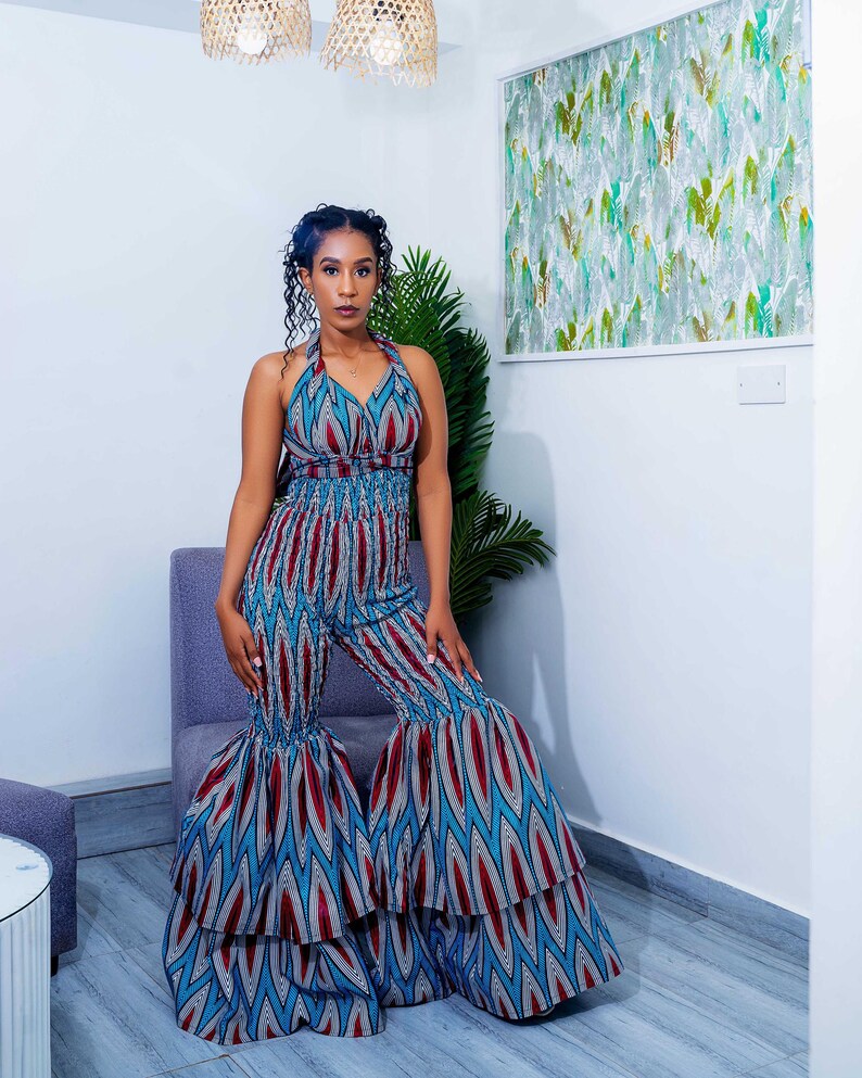African Print Women Boho Jumpsuit