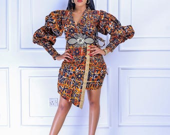 Ankara Bodycon Dress: Stretchy African Print, One-shoulder - Etsy