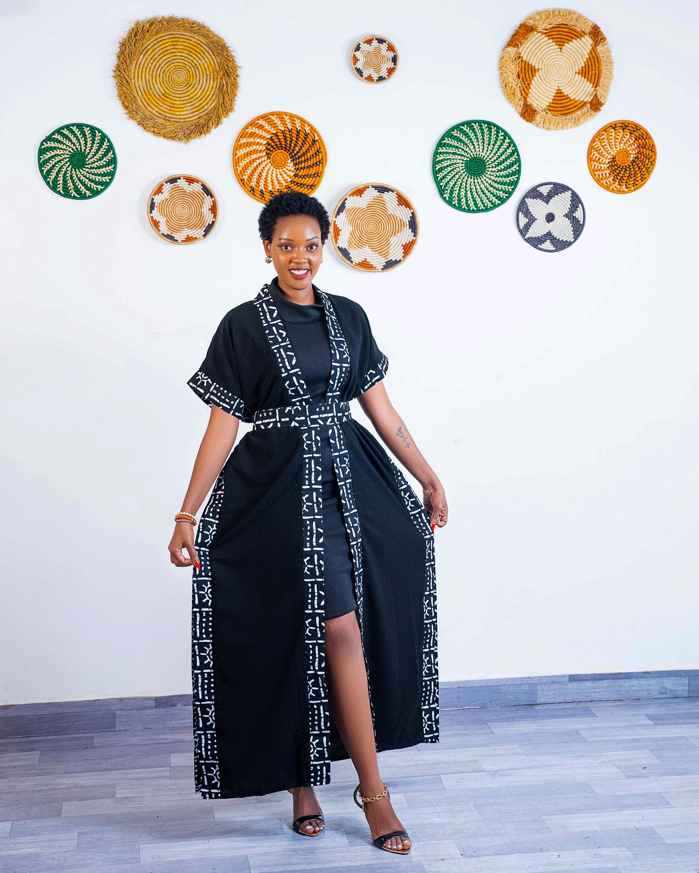 white christmas dresses Red African Ankara Chiffon Short Party Dress – Africanclothinghub main image 0