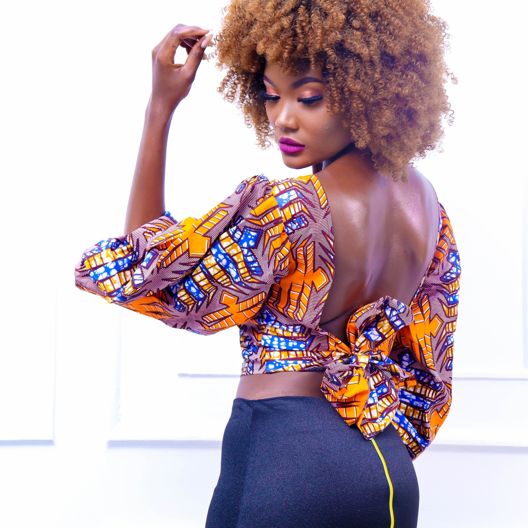 Kente Crop Top, African Print Crop Top, Kente Puff Sleeves,puff Sleeve Crop  Top, Crop Top -  Canada