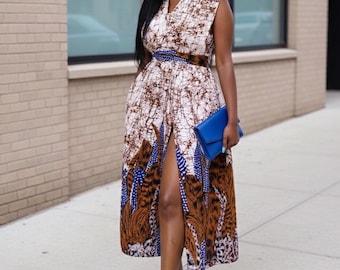 Ankara Print Infinity Maxi Dress: Sleeveless Cotton African Clothing