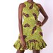 African Bodycon Dress For Women - Sleeveless Lace Tank Ankara Print, Knee-Length Party Dress, Custom Sizing Available