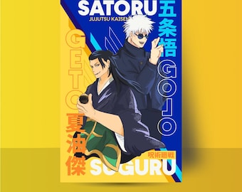 Gojo & Geto Poster | JJK wall poster | Anime Physical Print