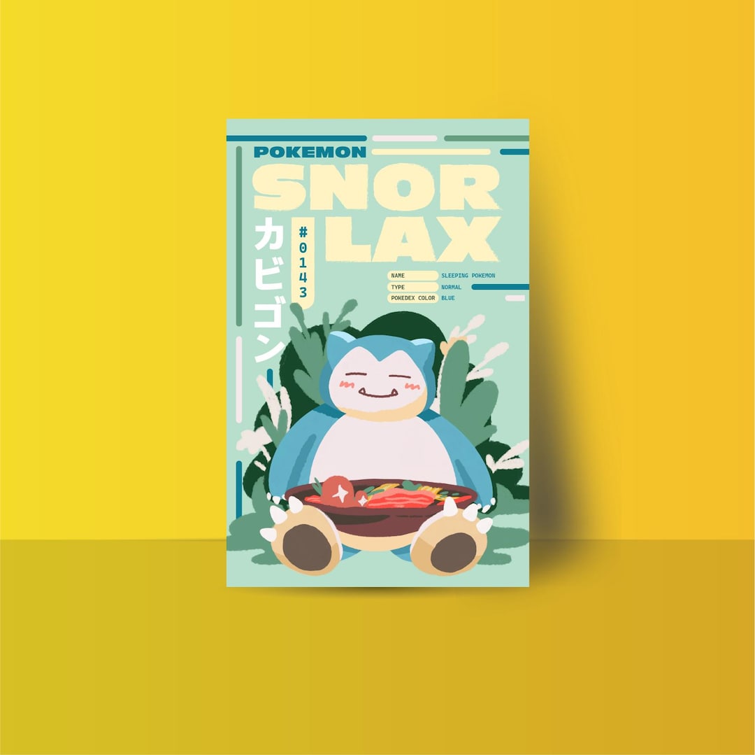 Snorlax Pokemon Poster Pokemon Wall Art Snorlax Art Physical Art snorlax-pokemon-poster-pokemon-wall-art-snorlax-art-physical-art
