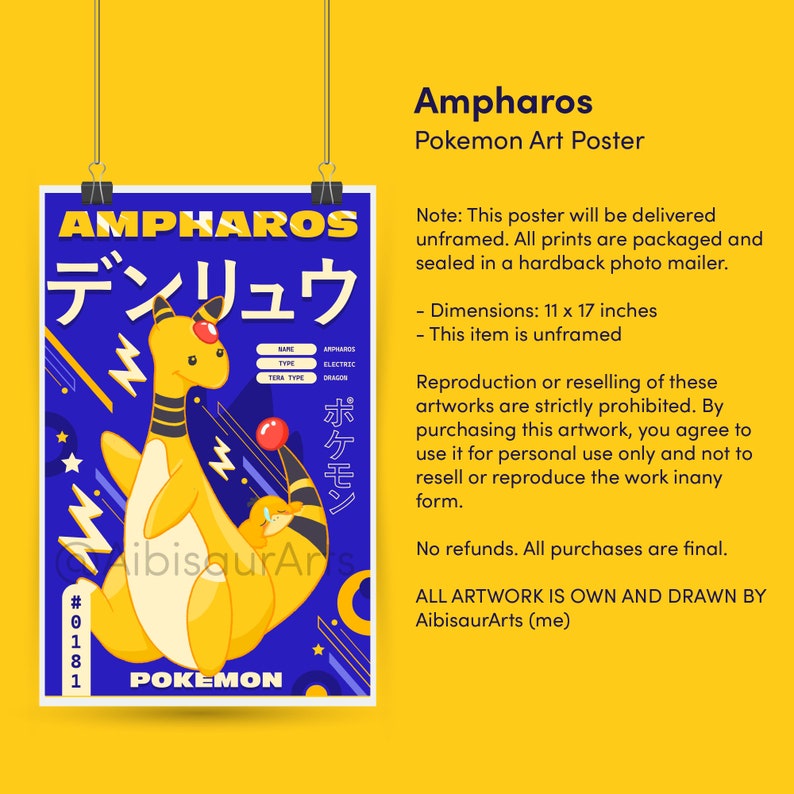 Pokemon Poster Pokemon Wall Art Fuecoco Skitty Gengar Ampharos Art