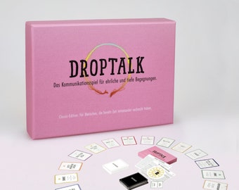 Droptalk - Gesprächskartenspiel mit neuem Konzept für Erwachsene, Erschaffe Momente für tiefe Verbundenheit und deeptalk, perfektes Geschenk