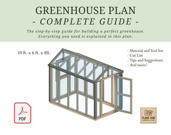 Invernadero DIY (PDF) – Construcción de jardín con estructura de madera. ¡Fácil de construir!