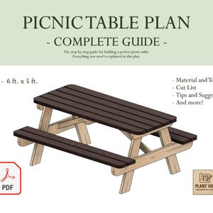 Classic Wooden Picnic Table Blueprints – PDF Download