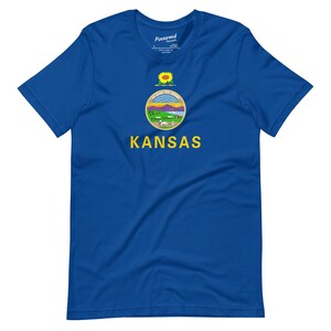 Maglietta unisex con bandiera dello stato del Kansas