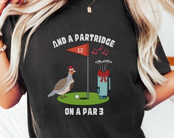 Partridge on a Par Three, Golfing Christmas Tee Gift