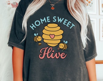 The Home Sweet Hive Comfort Colors Shirt, Gift this Funny Beekeeping T-Shirt to a Beekeeper Lover!