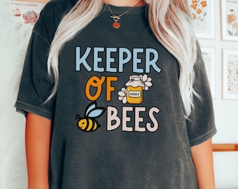 The Cute Keeper of Bees Comfort Colors Shirt, Gift this Beekeeping Honey T-Shirt to your Friends!